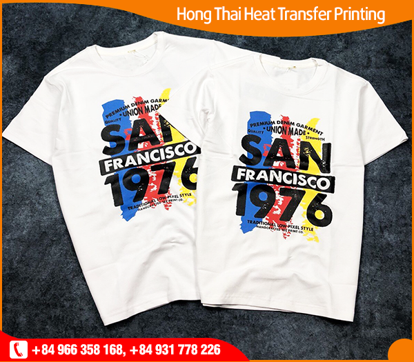 Heat transfer printing on clothes